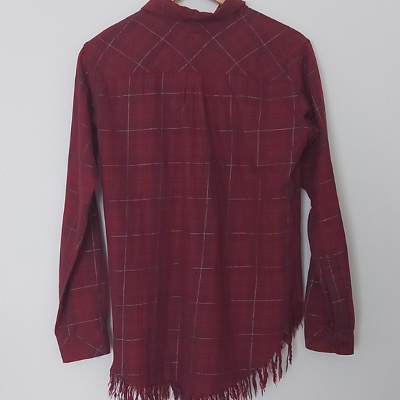 Current/Elliott The Prep School Fray Shirt Cotton Flannel Button Down Si… - Picture 3 of 8